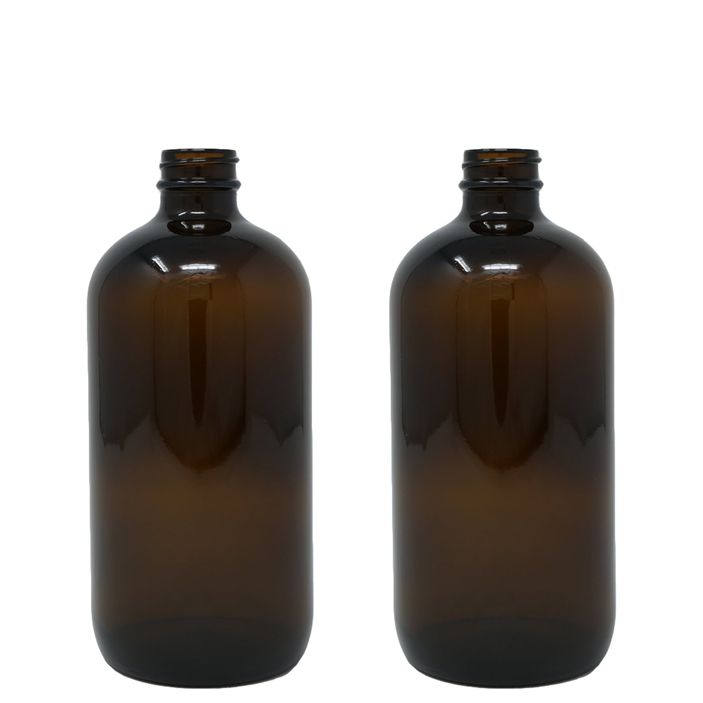 16 Oz (480 mL) Amber Glass Bottles, Caps Included