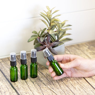 1/2 oz Glass Bottles with Pump Spray (4pk) - Oil Life Canada - Canada's Best Essential Oil Supplies