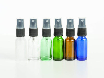 1/2 oz Glass Bottles with Pump Spray (4pk) - Oil Life Canada - Canada's Best Essential Oil Supplies